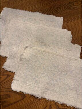 Vintage Cream White and Light Blue Placemats
